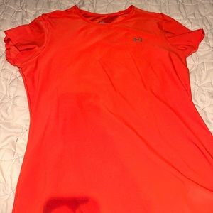 neon orange under armor athletic t-shirt